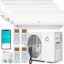 28K 3 Zone Mini Split Air Conditioner and Heater, 20 SEER2 208-230V 9000 + 9000 + 12000 BTU Wifi Mini Split AC/Heating System Multi Zone, Ductless, Wall Unit, with Installation Kits