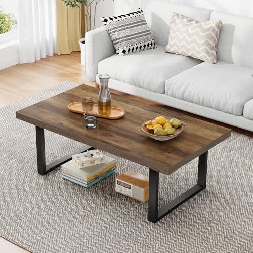 Amazon.com: IBF Farmhouse Coffee Table, Modern Simple Wood Coffee Tables for Living Room, Industrial Minimalist Rectangle Center Table, Wood and Metal Tea Coffee Table for Home Office Bedroom, Rustic Oak, 39 in : Home & Kitchen