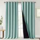 NICETOWN Full Shading Curtains for Windows, Super Heavy-Duty Black Lined Blackout Curtains for Bedroom, Privacy Assured Window Treatment (Aqua Blue, Pack of 2, 70 inches W x 95 inches L)