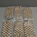 SOIDRAM Checkered Makeup Bag Preppy Cosmetic Bag Bulk Brown Makeup Pouch Personalize Travel Toiletry Bag Organizer Cute DIY Makeup Brushes Storage Bag for Women (6PCS BOX POUCH)