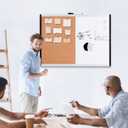 Amazon Basics Magnetic Dry Erase Whiteboard & Cork Board Combo, Double-Sided, Lightweight, Easy to Install, Plastic/Aluminum Frame, 17" x 23"