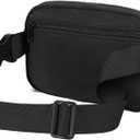 2 x VKIOIP Unisex Fanny Pack Waist Belt Bag with Adjustable Strap,Hands Free Crossbody Fanny Bag with Zipper for Woman and Man,for Hiking,Running,Sports Gifts(Black)