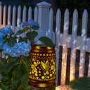 KY&BOSAM Solar Hummingbird Lanterns Outdoor Waterproof, Metal Openwork LED Hanging Solar Lights Outside Decorative for Yard Patio Backyard Deck Porch Garden Decor Birthday Gifts for Women Mom Grandma