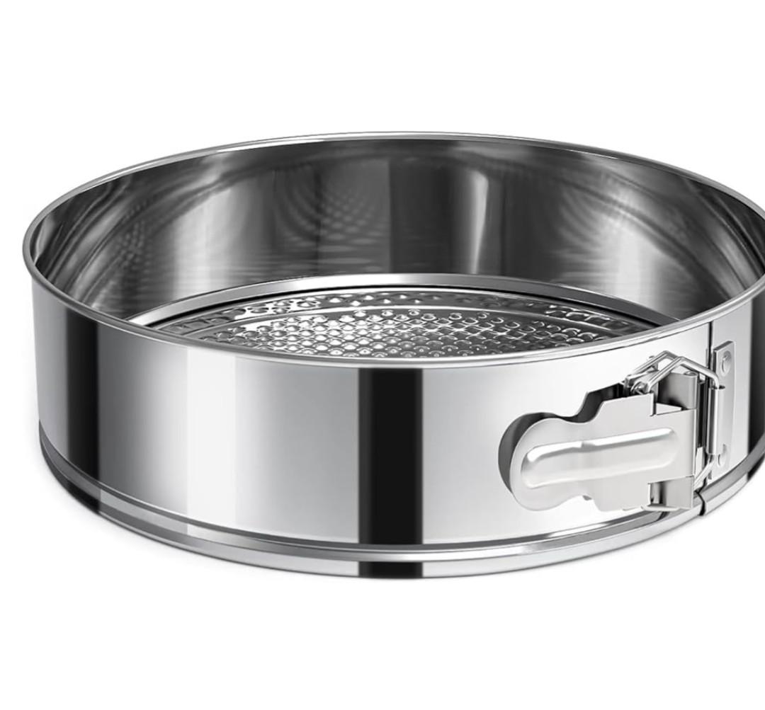 10 Inch Springform Pan 304 Stainless Steel Nonstick Springform Cake Pan with Removable Bottom, Round Spring Form Cheesecake Pans For Baking