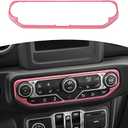 RT-TCZ for Wrangler JL Center Dash AC Switch Cover Trim Frame Red for Jeep Wrangler JL JLU Gladiator JT 2018-2023 Pink Interior Accessories