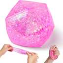 Squishy Stress Cube Stress Balls for Adults, Sugar Ball Squishy Toys for Kids, Squishy Sensory Fidget Toys for Anxiety Relief, Squishy Ball, Slow Rising Ice Cube Stress Balls, ADHD, Autism (Pink)