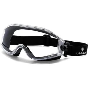 UKNOW Safety Goggles Over Glasses - Anti-Fog Clear Lens - ANSI Z87.1 Certified Eye Protection for Lab Work, Industrial Use (Black)