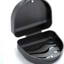 Retainer Case Denture Case: BVN Orthodontic Dental Case, Slim Braces Case, Mouth Guard Case, Denture Box, Teeth Aligner Case, Night Guard Case Container Storage Holder Black