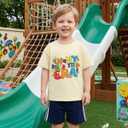 Boys Field Day Shirt for Kids Girls in My Field Trip Era T-Shirts Toddler Tops Graphic Flag Tee Short Sleeve 2-8T (Yellow)