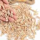 Mr. Pen- Mini Wooden Clothes Pins for Photo, 1 Inch, 200 Pack, Small Clothespins with 10 Meter Jute Twine for Scrapbooking, Labeling Plants, Gift Tags, Tiny Crafts, Photo Display, Decoration