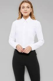 Button Down Shirt Women Long Sleeve Blouse Oxford Classic-Fit XL