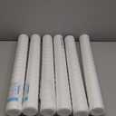 Membrane Solutions 5 Micron 2.5" OD x 20" Length Sediment Water Filter String Wound Polypropylene Cartridge for Whole House Filter Systems - 6 Pack