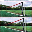 Portable Pickleball Net, Regulation Size 22FT and 11FT Half Court 2-in-1 Pickle Ball Net with 2 Pickleballs and Carry Bag for Driveway, Backyard, Street, Weather Resistance Steady Steel Frame