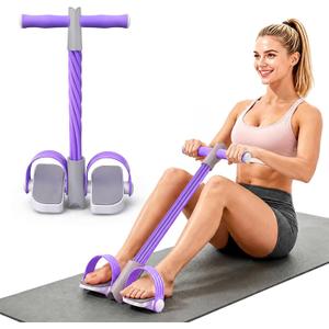 Upgraded Foot Pedal Resistance Band with Handle, 6-Tube Elastic Resistance Bands for Home Workout, Multifunction Exercise Equipment for Abdomen, Core/ABS, Waist, Arm, Leg