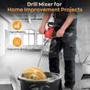 IMAYCC 2500W 15A Drill Mixer, Variable Speed Corded Cement Mixer,5/8" Heavy Duty Drill Set, Mixing Drill for Mud,Motar,Paint, Grout, Plaster, Thinset