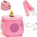 Carrying Case for Toniebox - Storage Bag for Tonies Starter Set, Portable Storage Organizer Travel Bags for Tonie Box Figures Characters Kids Christmas Gifts (Pink)