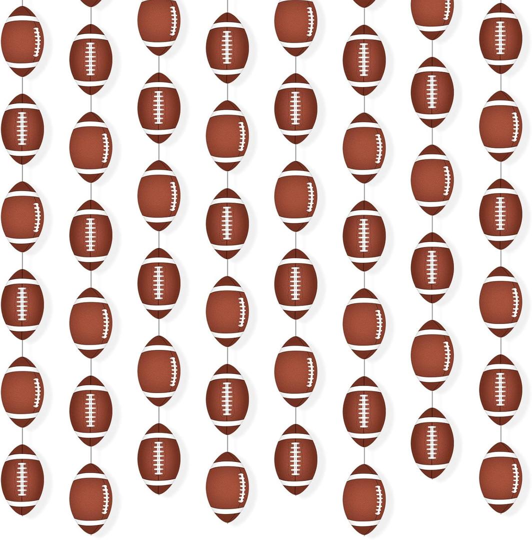 Faccito 8 Pcs Sports Party Banners Sports Theme Party Hanging Decorations Paper Garland for Teens Balls Birthday Baby Shower Home Classroom Supplies Decor(Football)