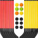 Liberty Imports 12-Pack Elementary Floor Hockey Set 36" Indoor Sports Playset with Pucks & Balls Youth Training Equipment for Kids Physical Education Class