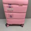 Kono Carry On Luggage 20 Inch Expandable 22x14x9 Airline Approved Hard Shell Travel Trolley 4 Spinner Wheels Lightweight Polypropylene Suitcase with TSA Lock, Pink