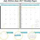 2026-2027 Planner - 8.5" x 11" Weekly Monthly Planner from July 2026 to June 2027 with 12 Monthly Tabs, Inner Pocket, Elastic Closure, Black