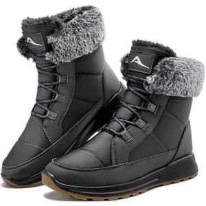Larwen Snow Boots for Women Winter: Warm Comfortable Fur Lines Waterproof Booties for Walking Work Outdoor, 42