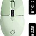 EWEADN Q1 Wireless Mouse, BT & 2.4G Silent Mouse Quiet Click with 1600 DPI Levels, Battery & DPI LED Screen Display, 6 Button Small Portable Bluetooth Mouse for Laptop/PC/Mac-Green