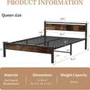 Easy Install 16 Inch Queen Size Bed Frame with Headboard&Footboard