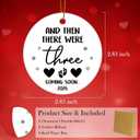 2 x Gifts for Expecting Parents, Expecting Baby Christmas Ceramic Ornaments, and Then There were Three Coming in 2026 Ornaments (Dark Black)