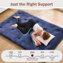 Japanese Floor Futon Mattress Full Size 54"x 80", 2.5'' Thick Foldable Roll Up Floor Bed Sleeping Pad, 25D Foam Filled Tatami Mat with Straps for Guest Room, Dormitory & Camping, Blue