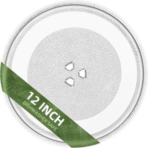 12" Microwave Glass Plate Replacement W11367904 W11291538 W10337247 W11443145, Compatible with Microwave Glass Turntable Plate WMH31017 WML55011 12 Inch Microwave Plate (12" Small Coupler Hole)