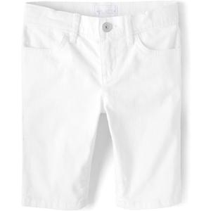 The Children's Place Girls' Denim Skimmer Shorts (14, White)