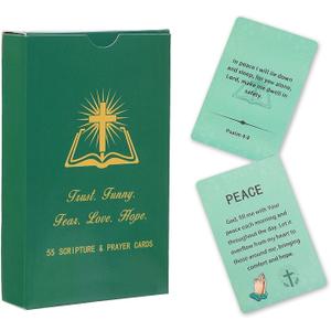 2 x Lapsia 55 Prayer Cards Christian Encouraging Bible Gifts for Women, Men & Kids Hope, Strength, Faith Thoughtful Gift for Fathers Day, Mothers Day, Birthday, Christmas