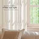 Anmao Natural Linen Curtains for Living Room 84 Inch Length 2 Panels Set with Curtain Rings and Clips, Light Filtering Semi Sheer Window Curtain Drapes for Bedroom, 52 Inch Wide Each Panel, Ecru