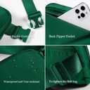 Cross Body Fanny Packs for Women Men Fashion Waist Bag Pouch Nylon Small Travel Crossbody Bags Mini Purse Everywhere Belt Bag Bum Bag for Workout Running Hiking Everglade Green