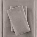 True North by Sleep Philosophy Cozy Flannel Warm 100% Cotton Sheet - Novelty Print Animals Stars Cute Ultra Soft Cold Weather Bedding Set, Full, Grey Solid 4 Piece