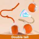 2 x Interactive Cat Toys Ball for Indoor Cats,[2025 Newly Upgraded] Agile Moving Cat Ball with Elastic Mesh Tail,Automatic Kitten Toys for Bored Indoor Adult Cats,Motion Activated (Orange)