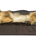 Furhaven Orthopedic Dog Bed for Large Dogs w/ Removable Bolsters & Washable Cover, For Dogs Up to 95 lbs - Plush & Velvet L Shaped Chaise - Sable Brown, Jumbo/XL