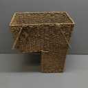 Household Essentials Wicker Stair Basket with Handles, Handwoven Seagrass, Sits on Two Stairs, Lightweight,