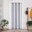 ChrisDowa Blackout Door Curtains for Doorway Privacy, Grommet Closet Curtain for bedroom closet door, Thermal Insulated Temporary Door Cover Room Divider Curtain (1 Panel, Greyish White, 42 x 80 Inch)