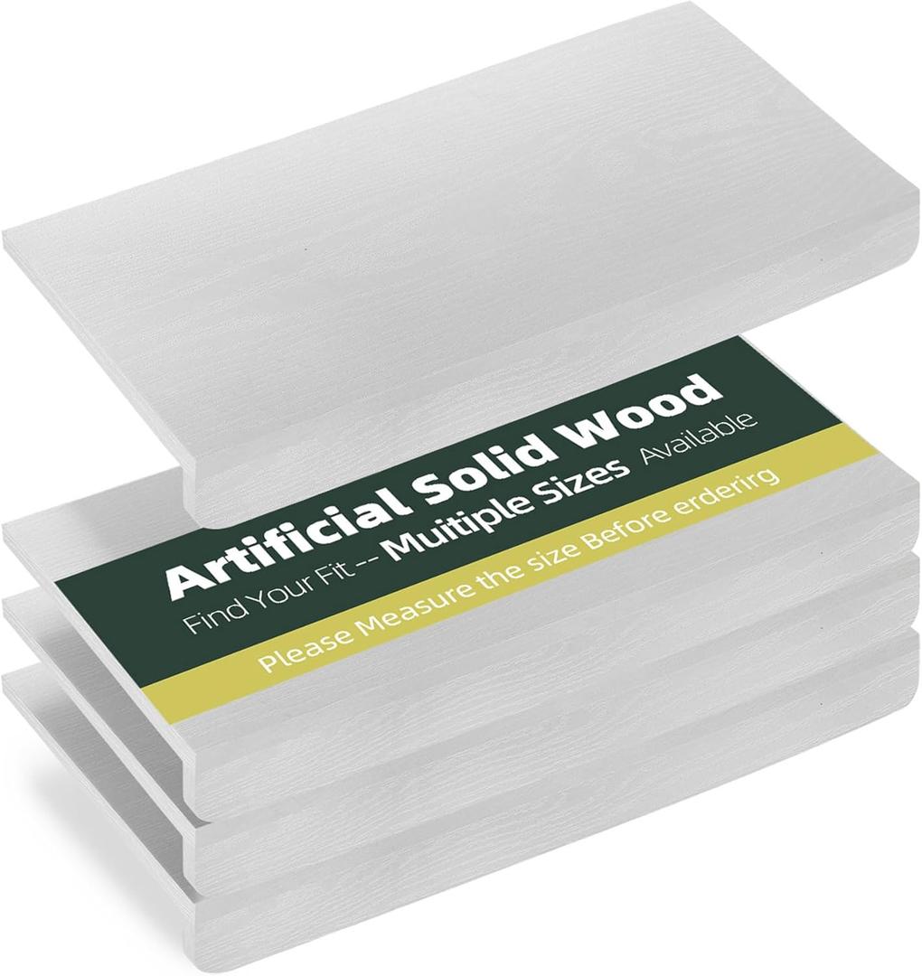 24" x 12" Heavy Duty MDF Wood Shelf Liners 4 Pcs, Odor-Free Solid Panels, 0.6 Inch Thick Wire Rack Covers for Pantry, Closet & Garage Storage (White)