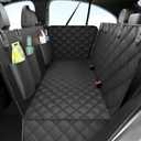 Dog Car Seat Cover for Back Seat,100% Waterproof Scratch Proof Nonslip Seat Cover,600D Heavy Duty Scratch Soft Dog Hammock(All Black)