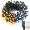 Brizled Color Changing Christmas Lights, 65.67ft 200 LED 11-Function Warm White & Cool White LED Lights String, Dimmable 29V Safe Adapter Christmas Tree Lights with Remote for Xmas Tree Party Decor