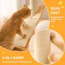 HITTITE Solid Wood Cat Tree Tower with Scratching Post, 37.8 Inches Tall Cat Towers with Scratching Board and Scratcher Ball, Modern Cat Tower With Space Capsule and Removable Top Bed for Indoor Cats.