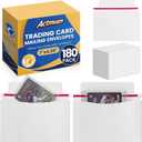 180 Pack Mailer Trading Card Envelopes7" x 4.35" Trading Card Mailers for Shipping, Perfect Sized Shipping Envelope for Mailing Semi-Rigid and Toploaders, Protector Supplies. (White)