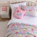 Nautica Kids - Kids Comforter Set, Super Soft Toddler Bedding with Matching Shams & Throw Pillow, Kids Home Decor, Ideal Girl Room Essentials (Sutton Palm Trees Aqua, Twin)