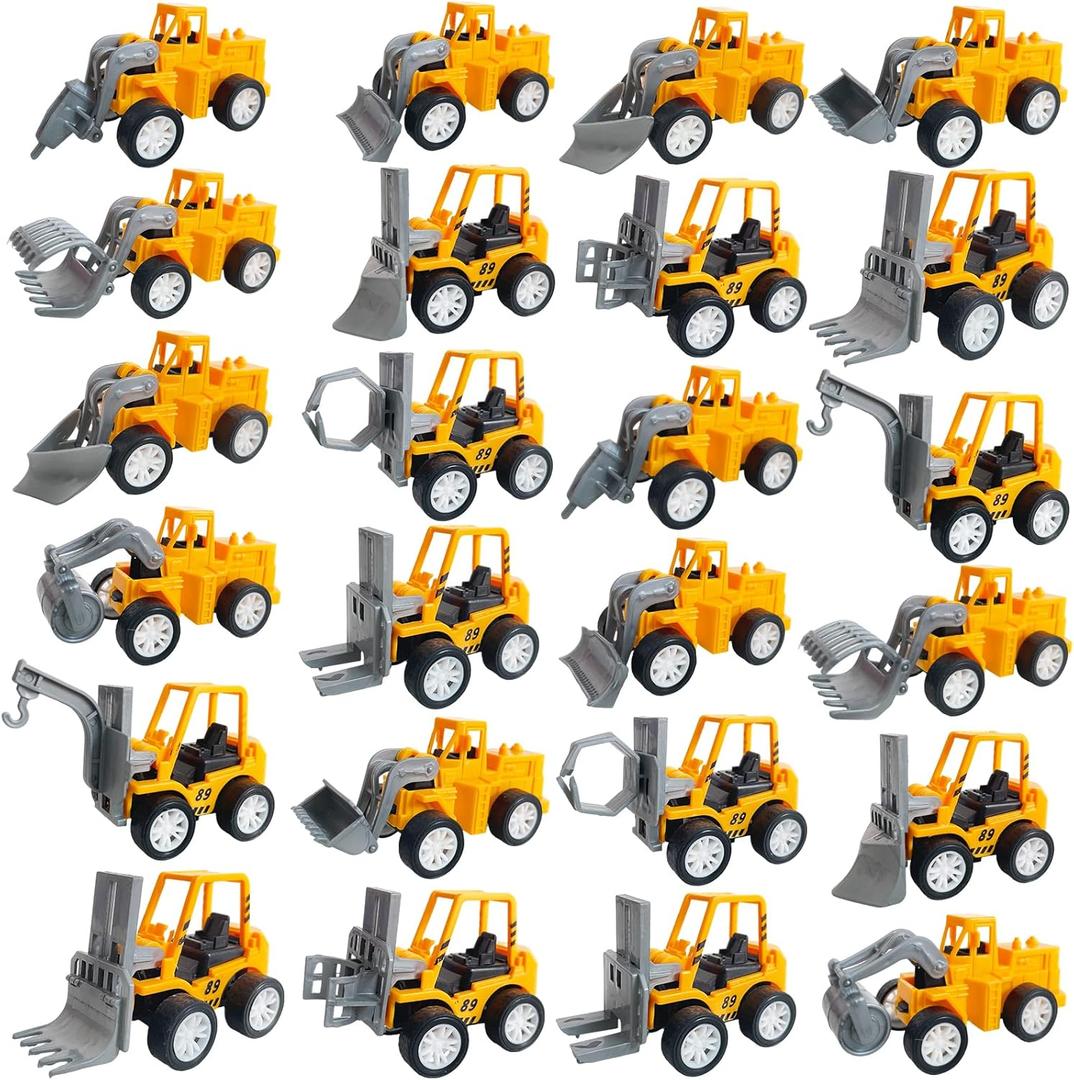 Juuxncgv 24PCS Mini Construction Vehicles,Play Figure Vehicles,Pull Back Engineering Vehicles,Toy Figure Construction Vehicles,Small Construction Toys for Birthday Party Favors,Gifts