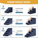 Aodisman 4-Step Dog Stairs and Ramp for Beds or Couches,Non-Slip Sturdy Pet Steps for Small Dogs and Cats,17.4" H,Blue
