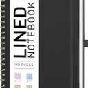 AHGXG Lined Spiral Notebook 8.5" x 11", A4 Large Notebooks for Women Men, Hardcover Leather Notebook College Ruled, 100 GSM Thick Paper, Notebooks for Work School Note Taking Writing, Black