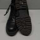 DREAM PAIRS Combat Boots Ankle Booties Lace-up Platform Side Zipper Lug Sole Boots (7.5, Black)