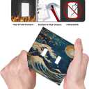 Decorative Art Light Switch Covers,2 Gang Toggle Rocker,Wall Plate,Switchplate Electrical Faceplate,Wave (2 Gang Double Toggle/5x4.9 IN)